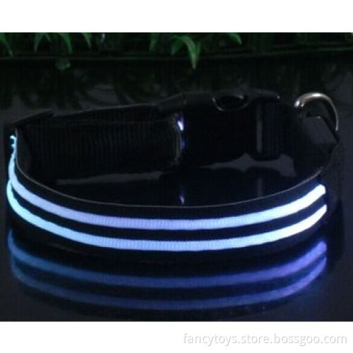LED double optical fibers flashing collar